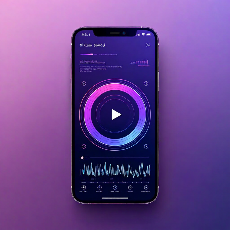 Free AI voice generator and text to speech app on smartphone with waveform and play button